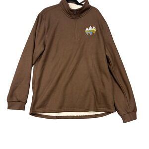 BC Clothing Heritage Pullover Mens XL Waffle Sherpa Quarter Zip Mock Neck